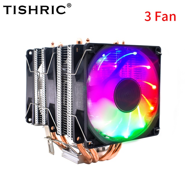 TISHRIC CPU Cooler 4/6 Heat Pipes 4 Pin PWM RGB Cooling Fan PC Radiator ...