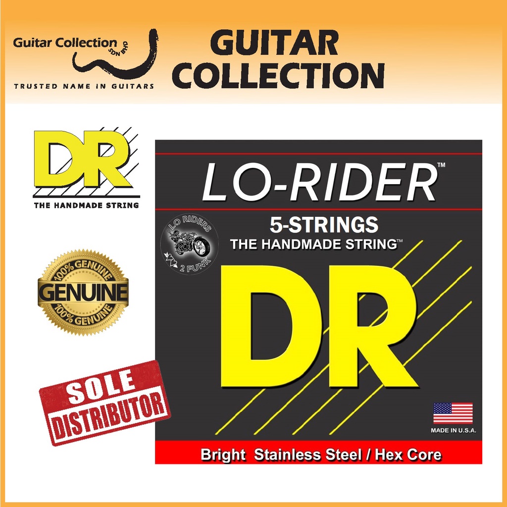 DR Strings MH5-45 LO-RIDER Stainless Steel Bass Strings | 5-String ...