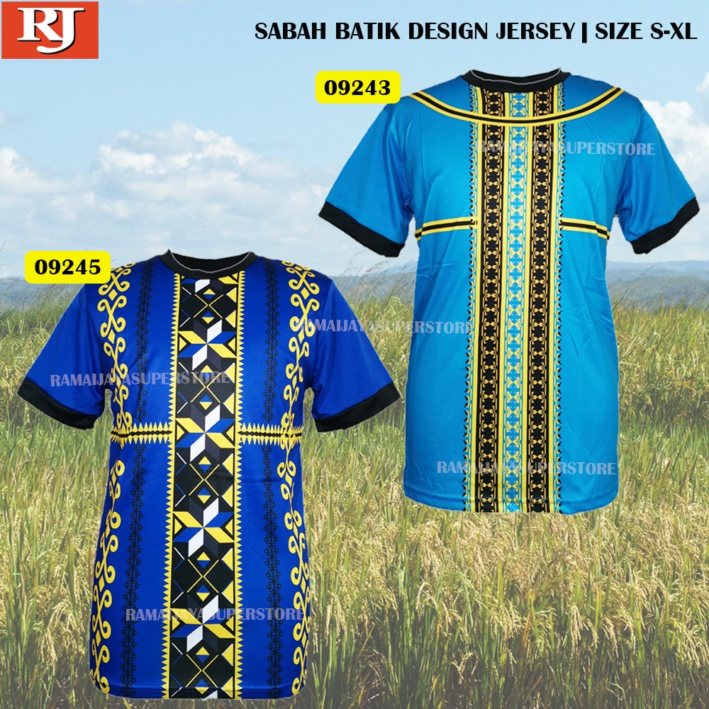 🔥HOT&RDYSTOCK🔥 Baju Batik Jersey Traditional Etnik Sabah DUSUN (BIRU ...