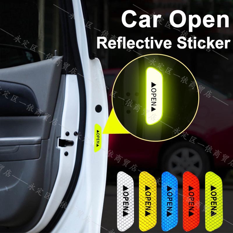 Car Reflective Sticker With Open Word Warning Anti-Collision Stickers ...