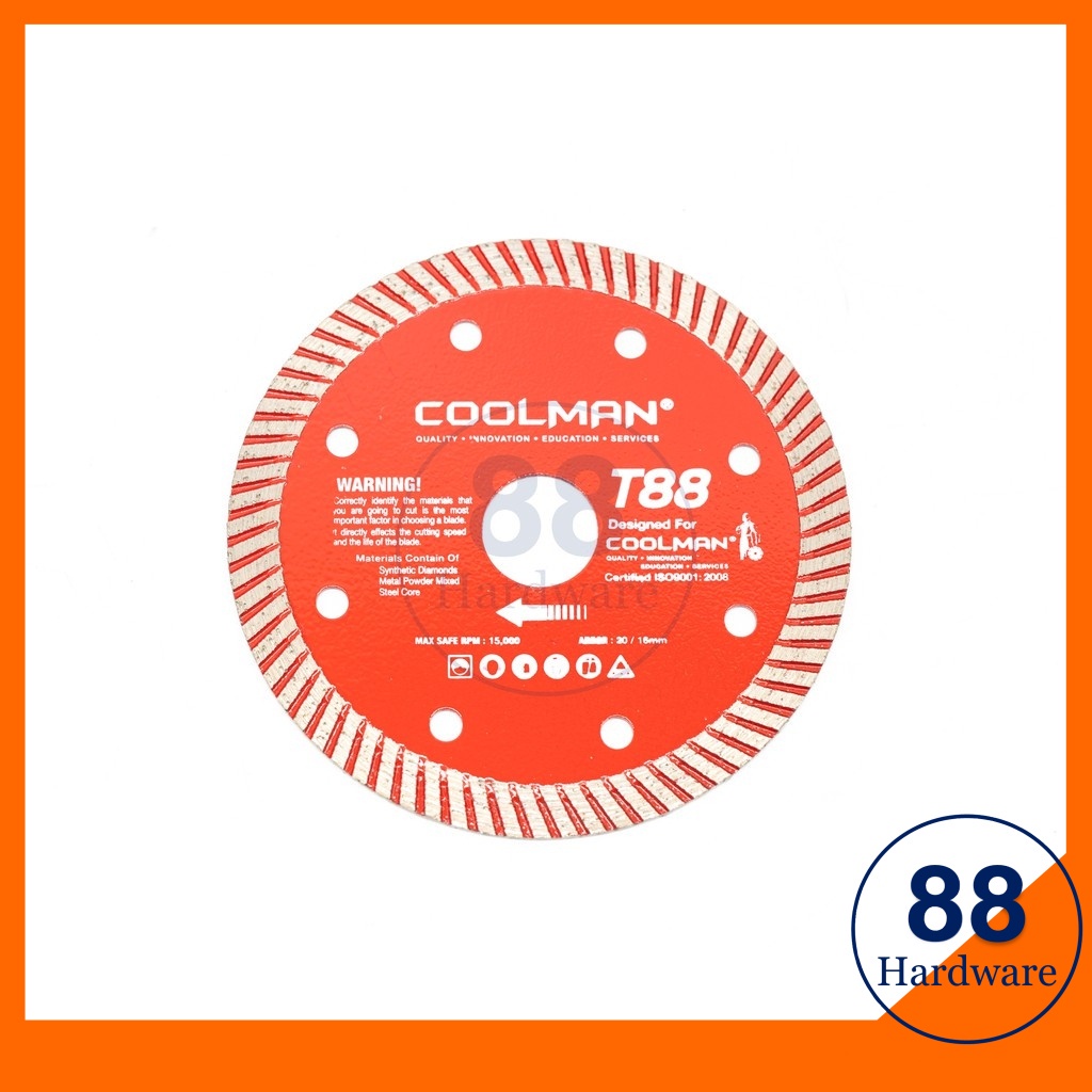 Coolman T88 DIAMOND wheel DISC TURBO RIM tile cutter/grinder cutting ...