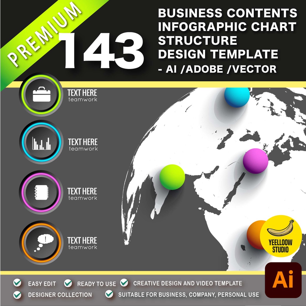 143 Business contents infographic chart corporate organizational ...