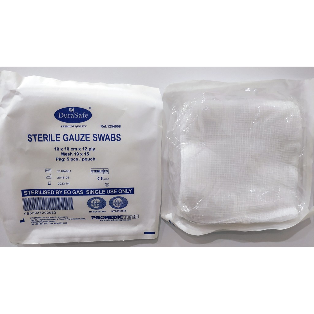 DURASAFE STERILE GAUZE SWABS 10 x 10cm x 12 ply (5pcs) Shopee Malaysia