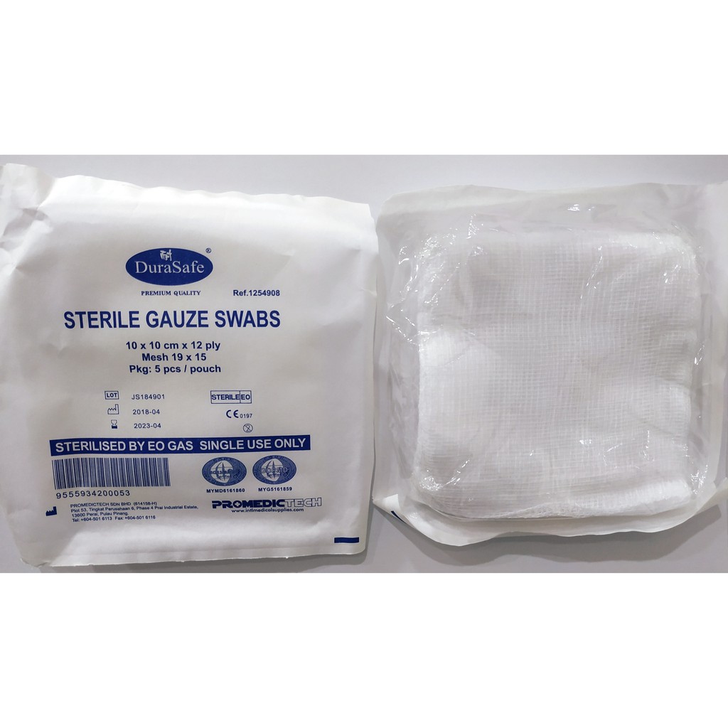 Durasafe Sterile Gauze Swabs X Cm X Ply Pcs Shopee Malaysia