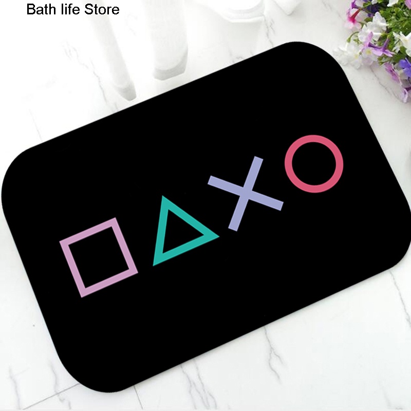 Cool Black Playstation Controller Buttons Gaming Doormat Video