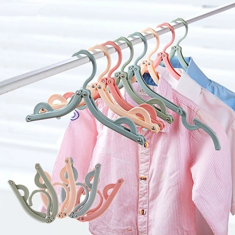 Random Portable Folding Hanger / Plastic Non-Slip Coat Towel Storage ...