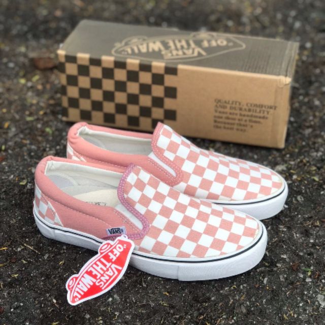 VANS SLIP ON CHECKERBOARD ROSE PREMIUM | Shopee Malaysia