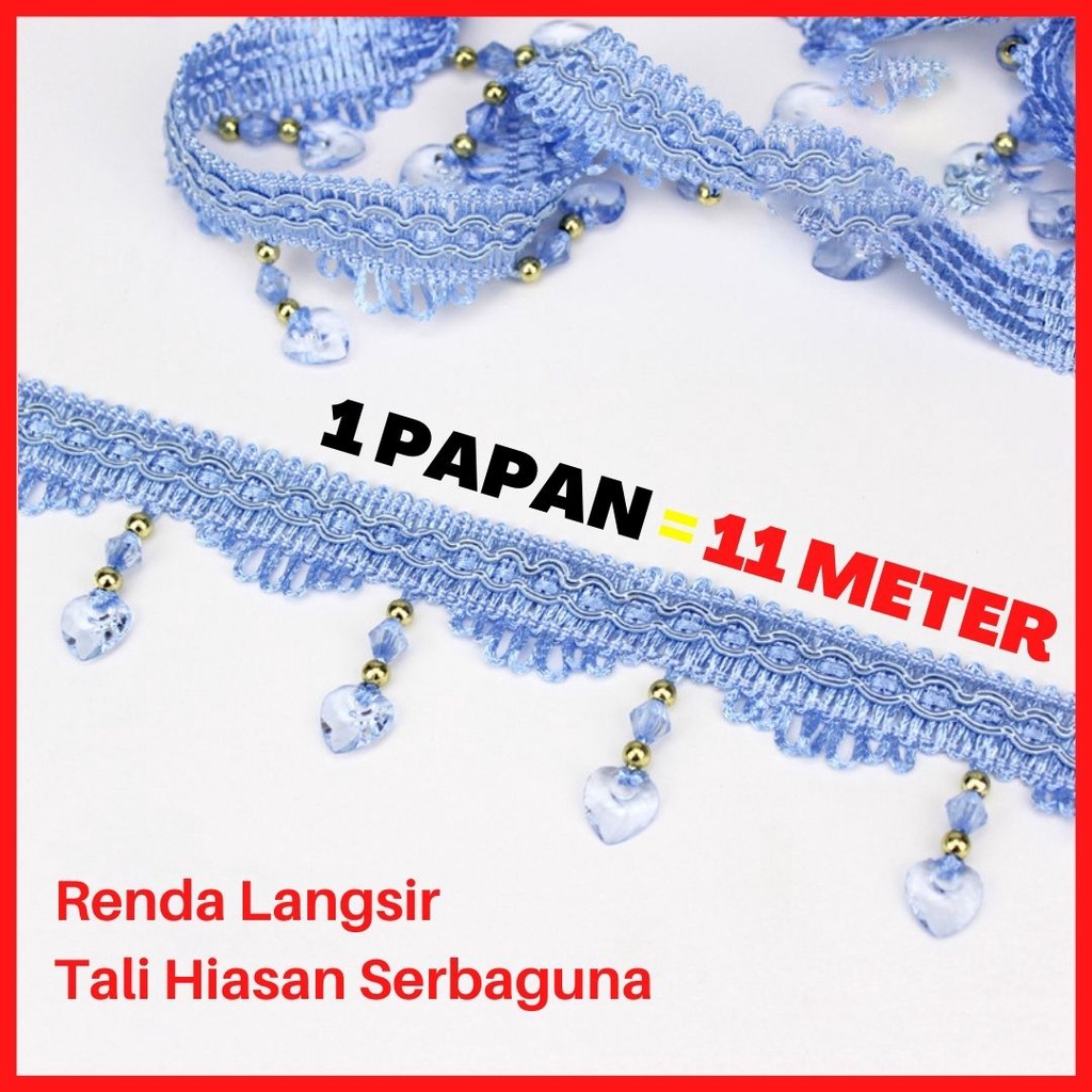 [1 PAPAN] Manik Renda Langsir / Tali Hiasan Hantaran Kahwin Kain Meja ...