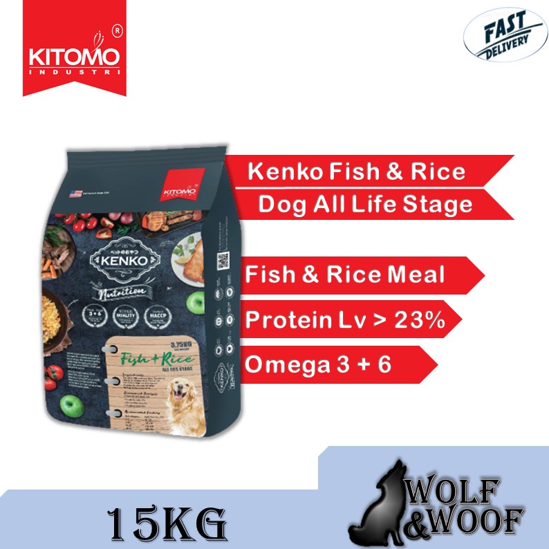 Kenko Dog Dry Food Nutrition All Life Stages 15KG( Fish & Chicken ...