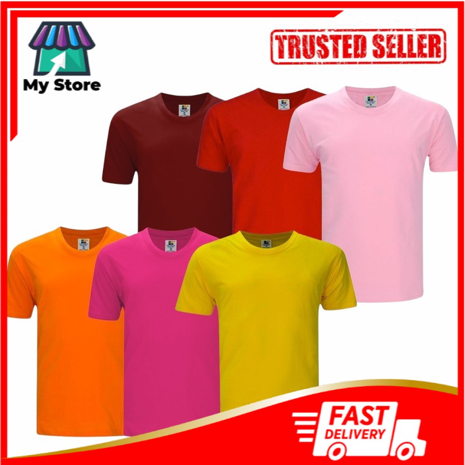 FOUR SQUARE Basic Short Sleeve Round Neck 100 Cotton Plain Baju T