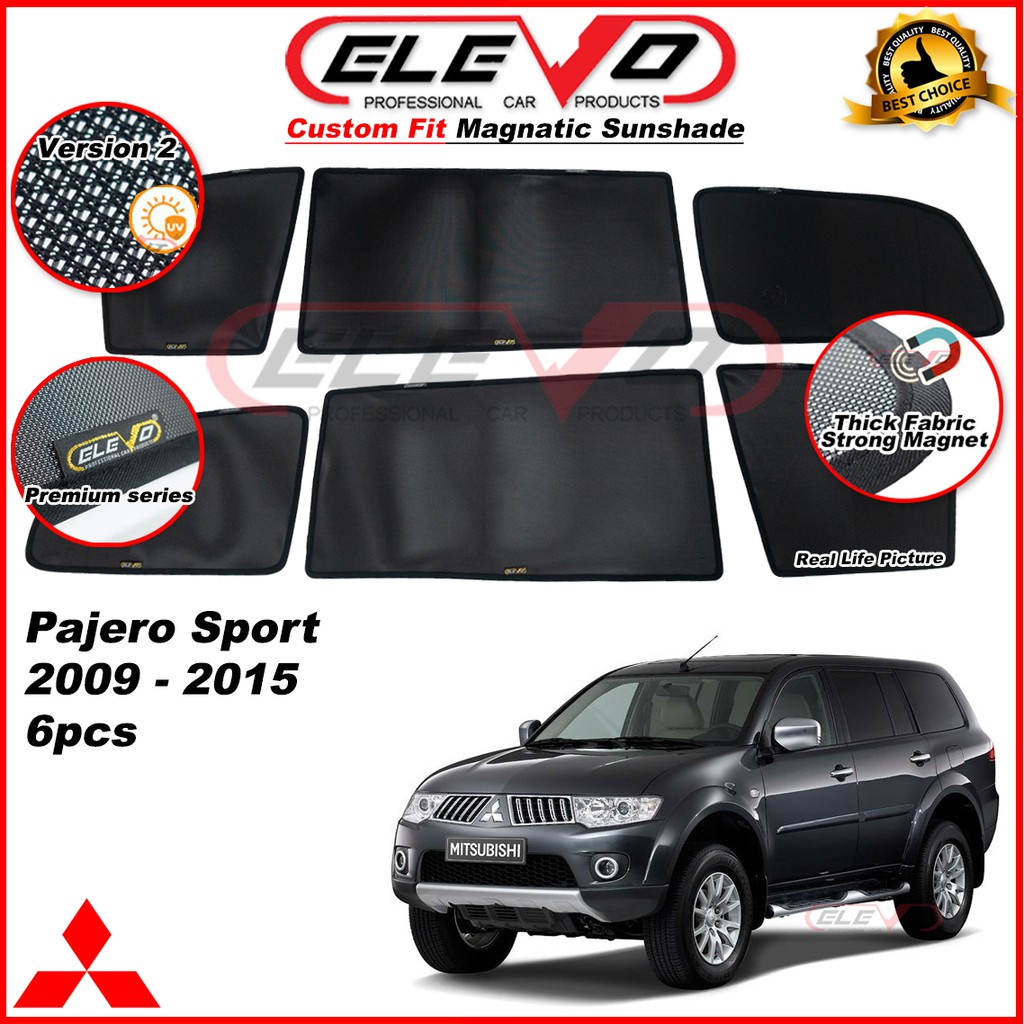 ELEVO Mitsubishi Pajero Sport Custom Fit Sunshade Shade Sun Protection 6pcs