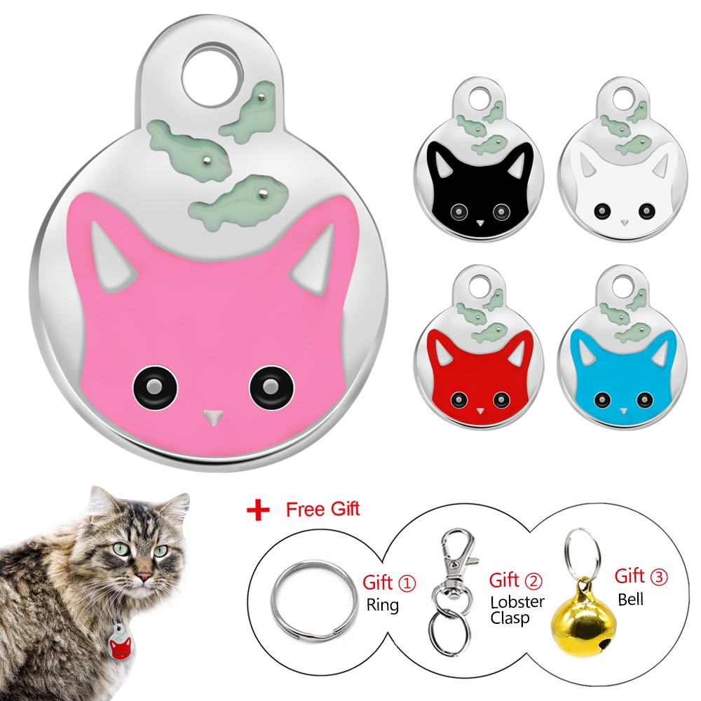 Personalised Round Name Identity Dog Cat Tags Kitten Disc Disk Cat