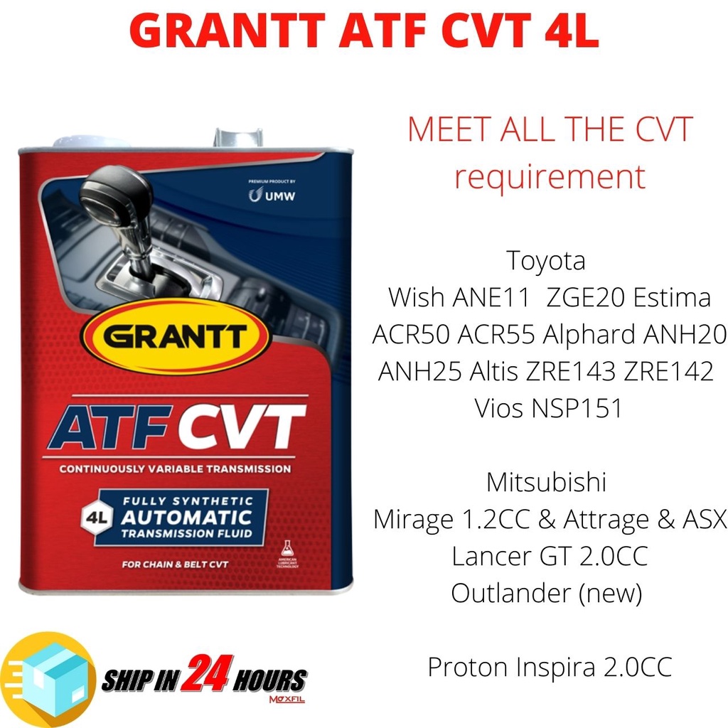 GRANTT TRANSMISSION FLUID ATF CVT FULLY SYNTHETIC 4L (MEET ALL THE CVT