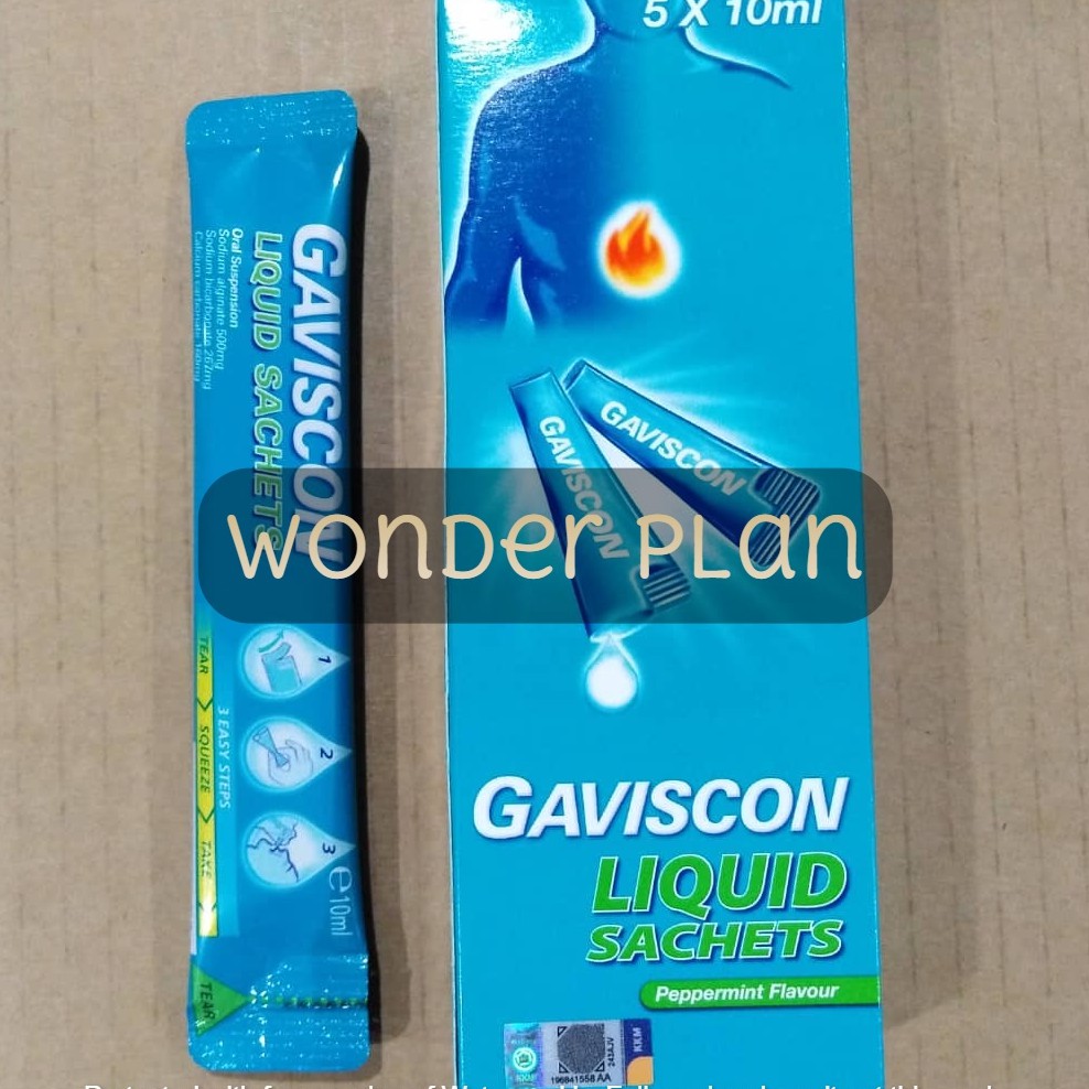 Gaviscon Liquid Sachets Peppermint Flavour 1s (10ml)/ 1 box (5 x 10ml