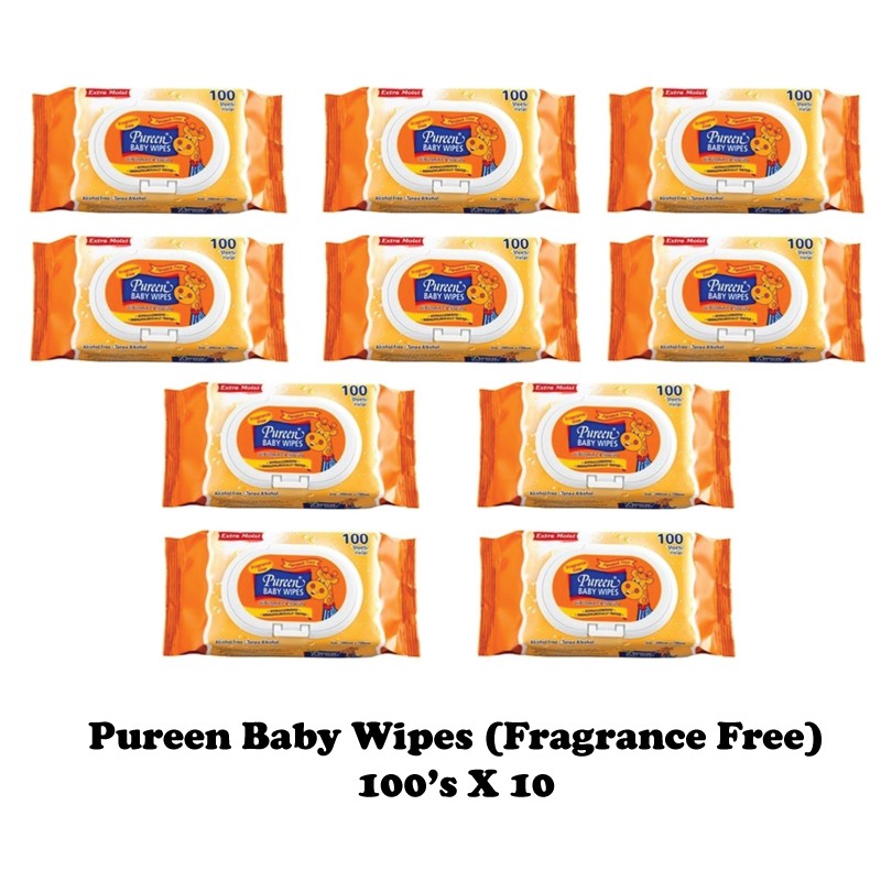 Pureen Baby Wipes Fragrance Free 100s X 10 (Expired 2022) Shopee Malaysia
