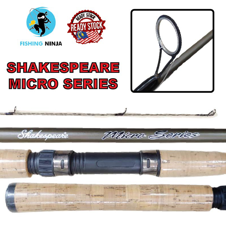 NINJA - Shakespeare Micro Series Spinning Rod 7feet 2-6lb, 4-10lb Ultra  Light/Light Fishing Rod UL Rod Ready Stock