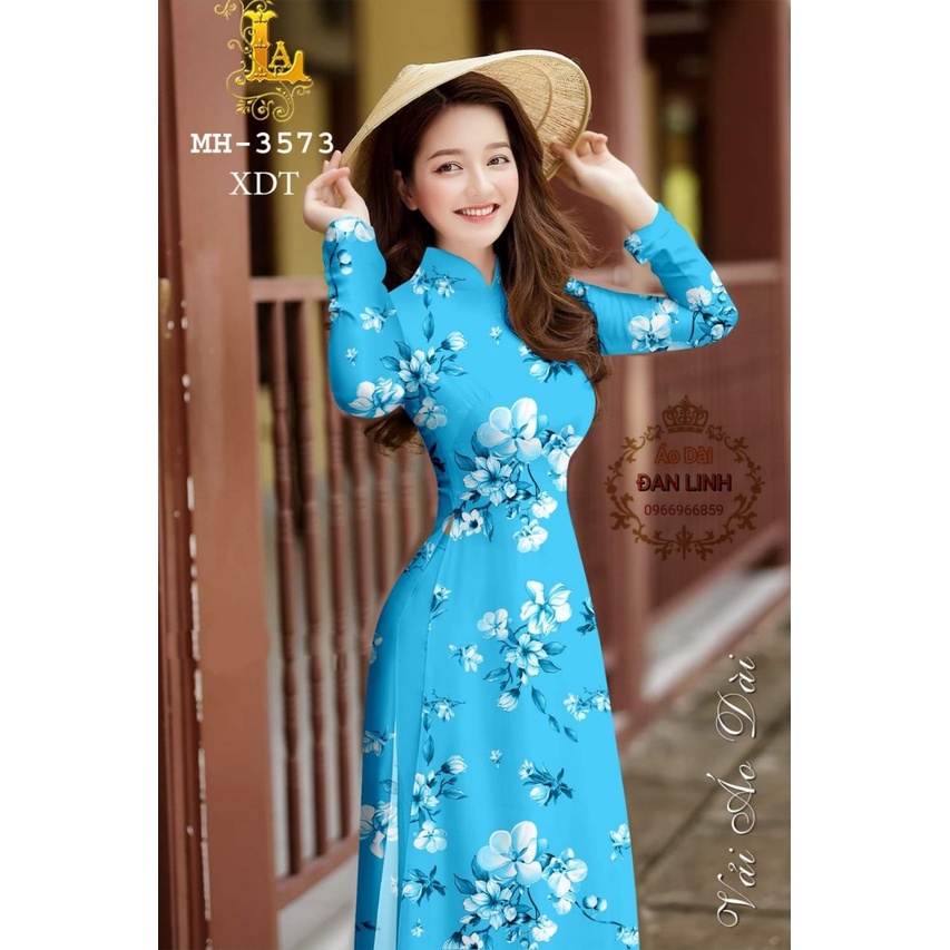 3d Printed Ao Dai With Flower Patterns Falling Knit Linh Ao Dai Shopee Malaysia