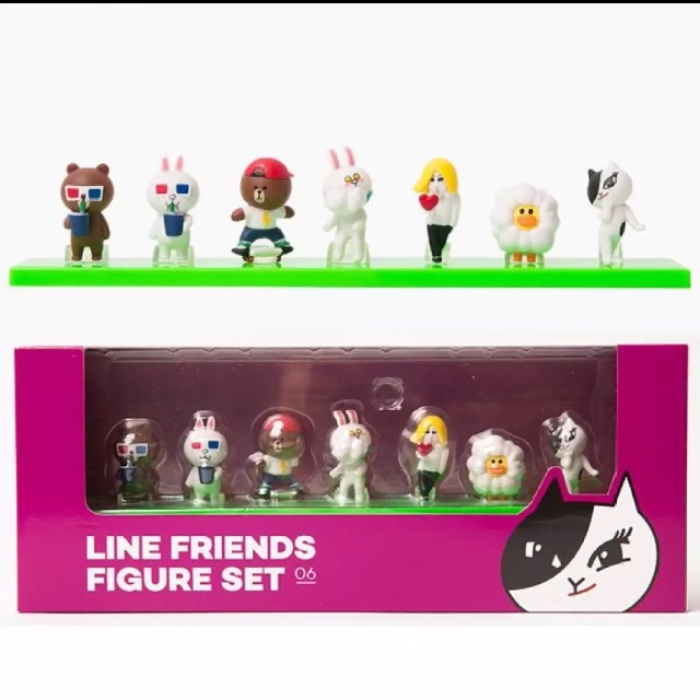 LINE FRIENDS FIGURE SET Official Goods Mini Figure Collection 7pcs Set ...