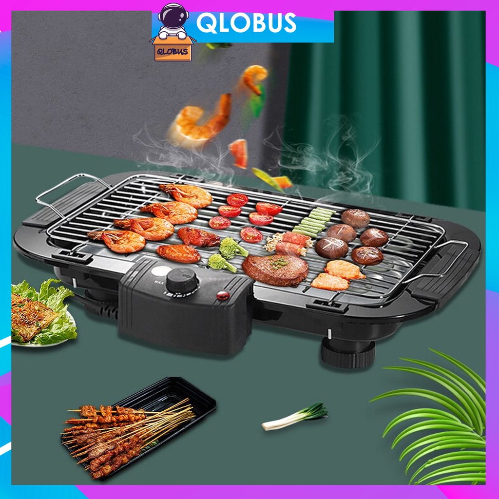 QLOBUS Smokeless Electric Grill Pan Barbeque Korean BBQ Grill Pan ...