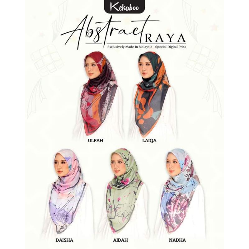 tudung kekaboo abstract raya 2021 | Shopee Malaysia
