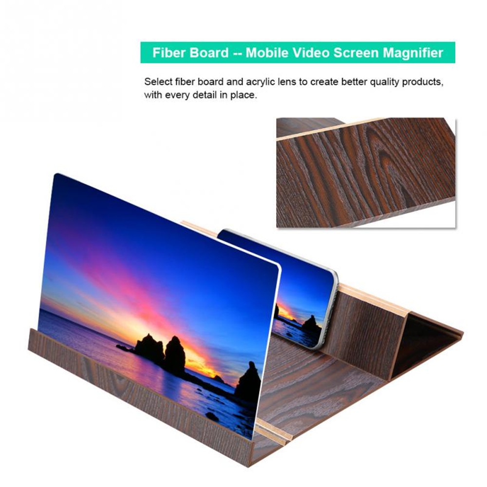 12 inch Wooden Mobile Video Screen Magnifier High Definition Mobile ...