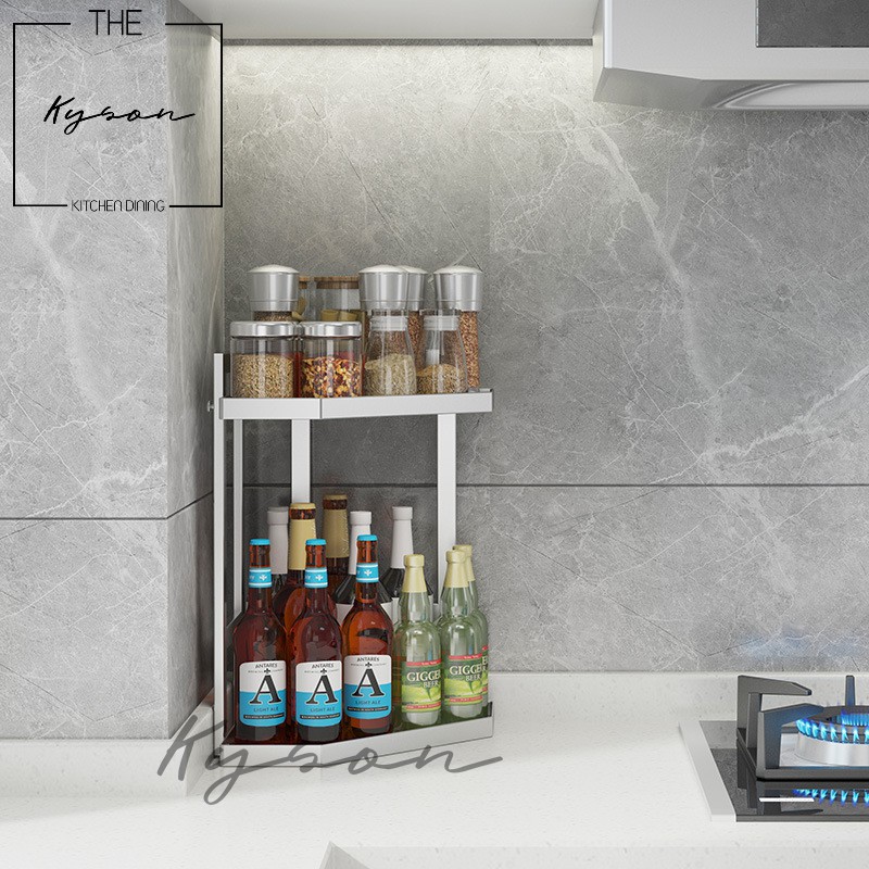 Kyson 304 Stainless Steel 2 Tier Triangle Corner Kitchen Storage Rack ...