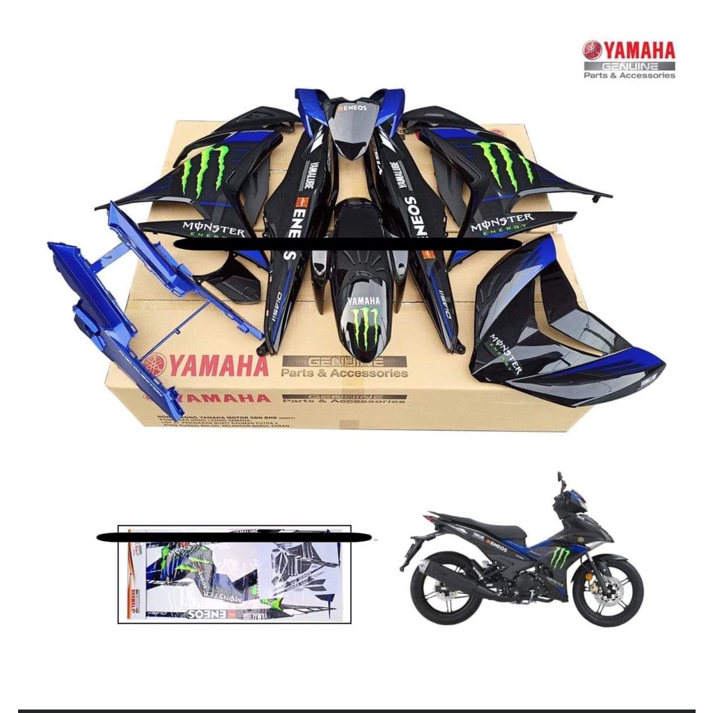 Yamaha Y Zr Monster Body Cover Set And Yamaha Y Zr Movistar Stripe Set Original Hly Shopee