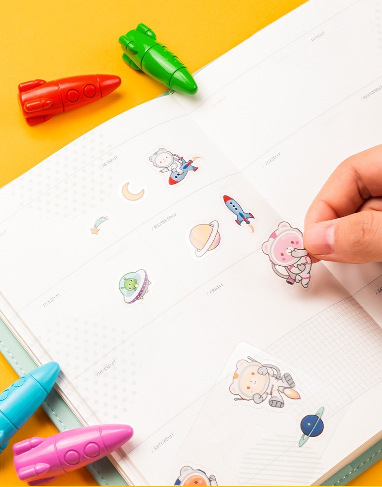 12/24 Colors Rocket-shaped Crayon, Children Toddler Drawing Graffiti ...