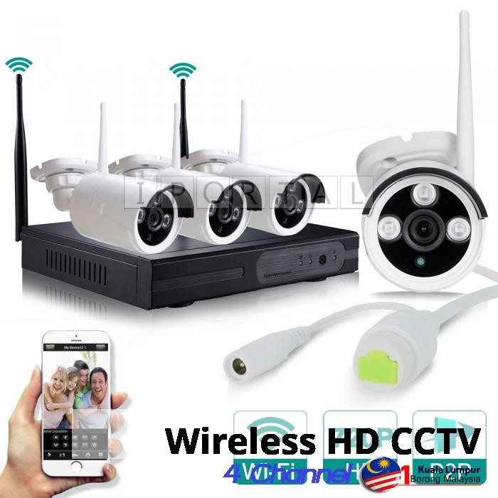 Wireless WiFi 4 Channel CCTV IP NVR Digital Video Recorder Set | Shopee ...