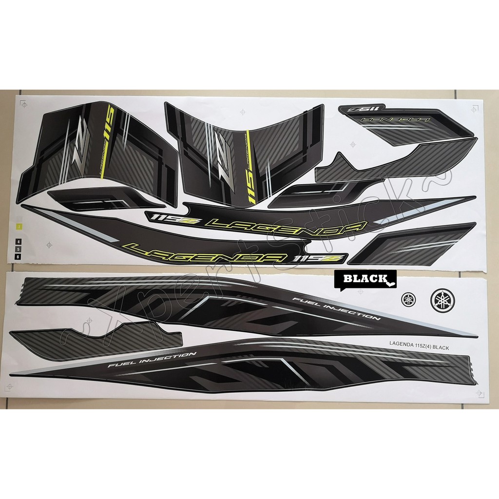 ☘️ YAMAHA LAGENDA SRL 115Z / 115Z (4) Fi Body Stripe Sticker- Black ...