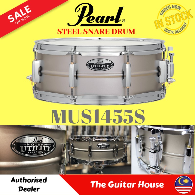 Pearl modern utility steel deals snare drum