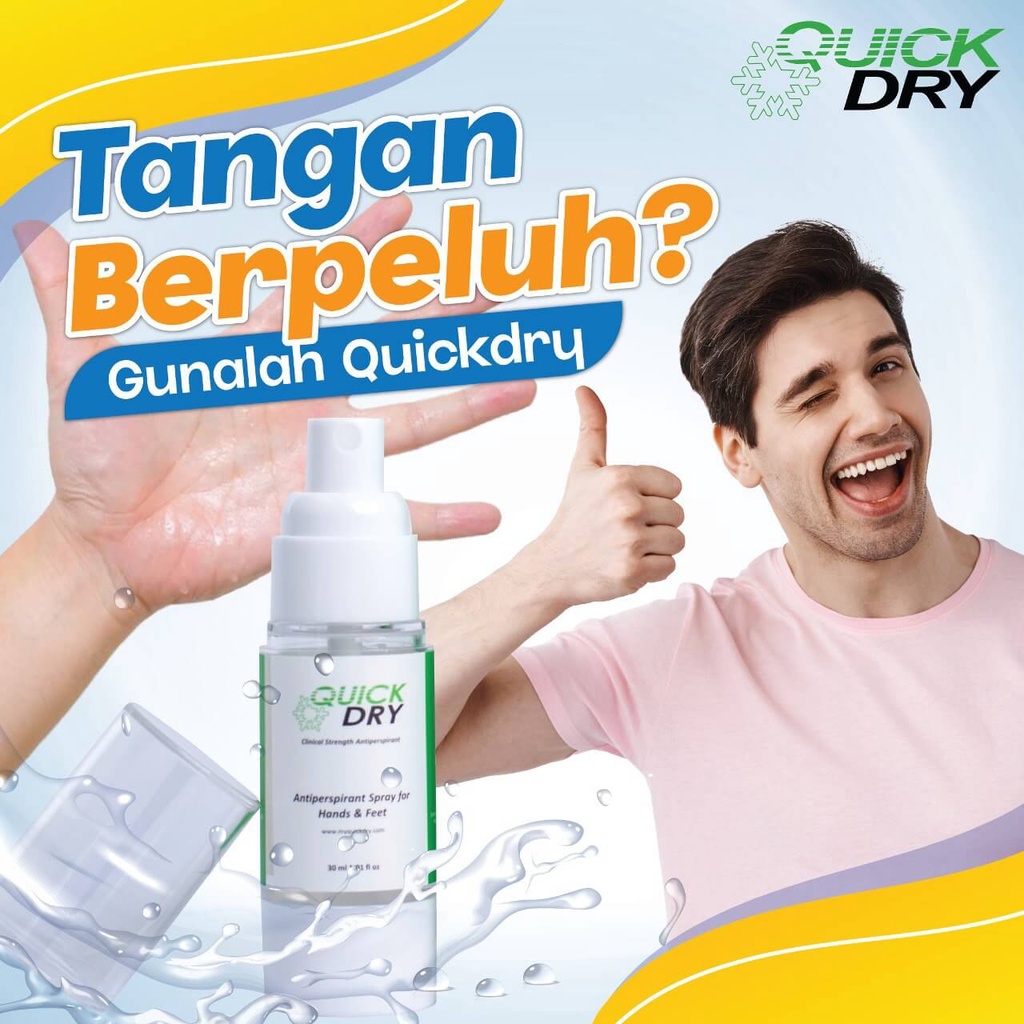 QUICKDRY Serum Antiperspirant Spray For Face Hand Foot Body Anti Peluh