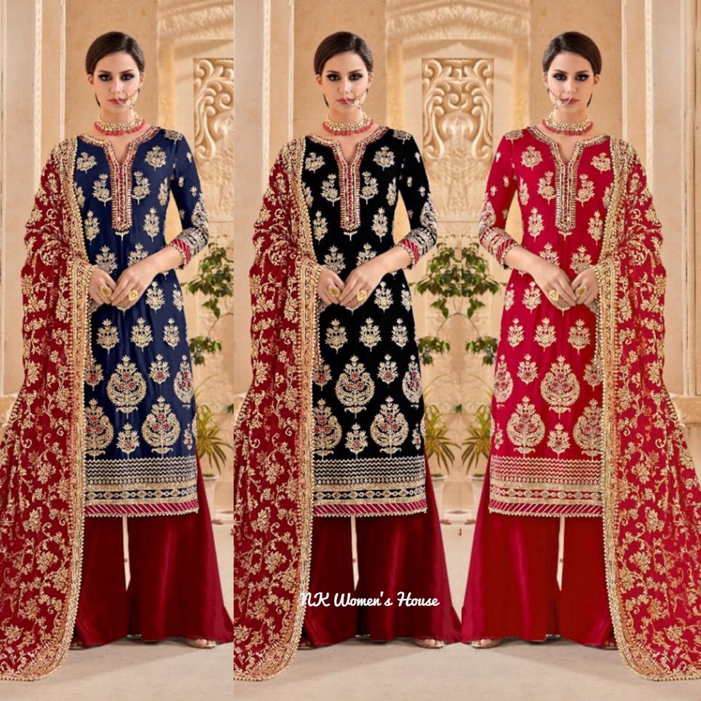 Heavy embroidered hot sale punjabi suits