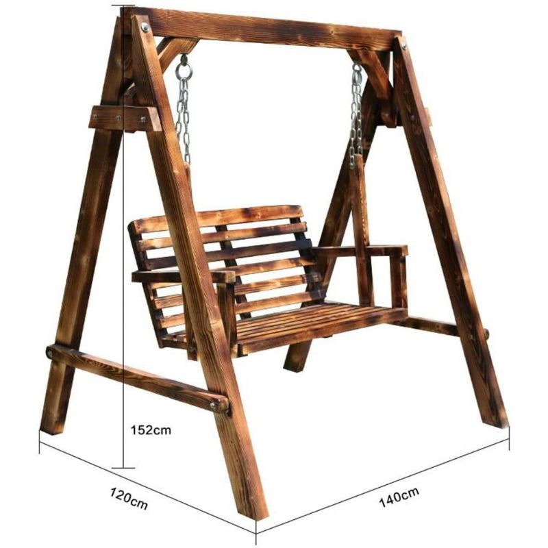 Outdoor Swing Chair Wooden Rocking Buaian Kayu Home Solid Wood Garden ...