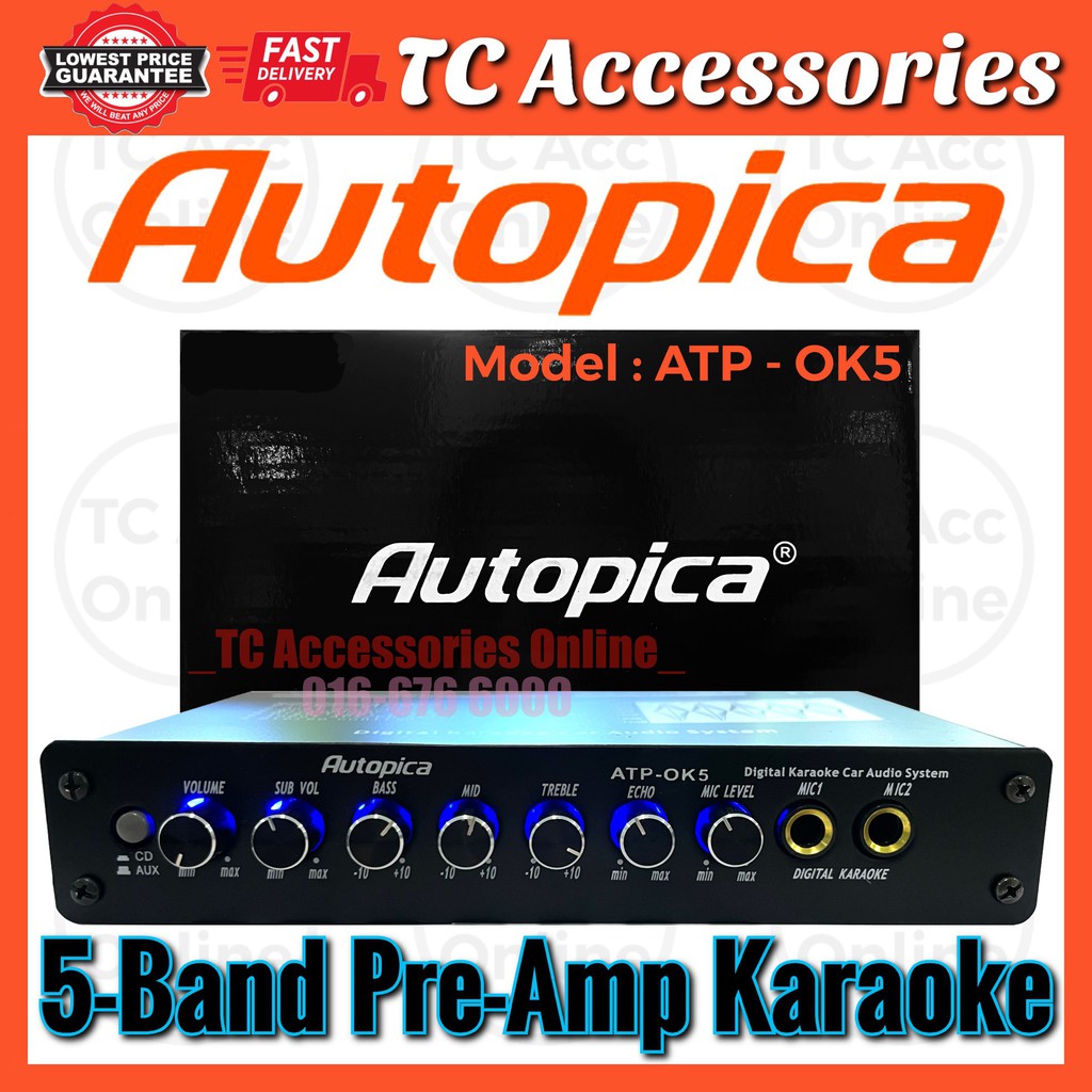 5-Band Karaoke Pre-Amp AUTOPICA ATP-OK5 Parametric Preamp with ...
