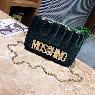 Moschino green velvet bag online