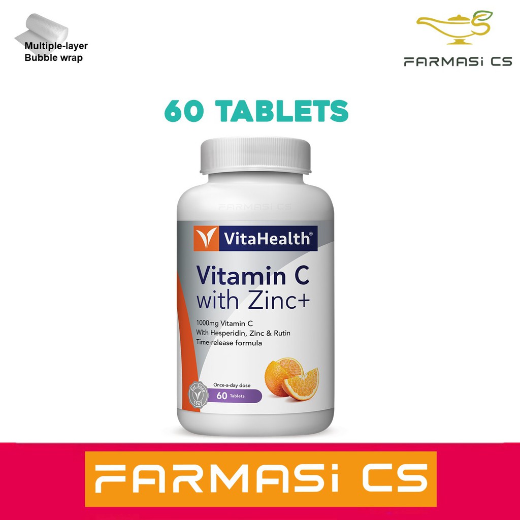 VitaHealth Vitamin C with Zinc + 60 Tablets EXP:02/2027 [ Time-release ...