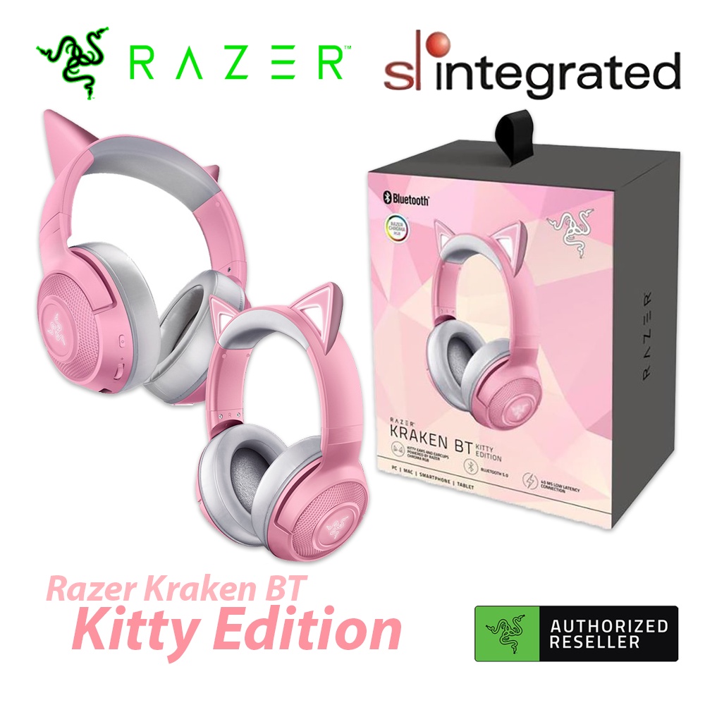 Wireless Bluetooth Headset with Mics and Kitty Ears: Razer Kraken Kitty V2  BT