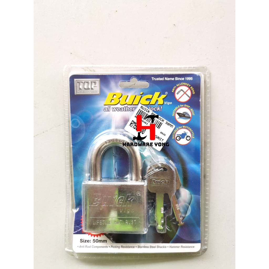 BUICK 40MM / 50mm 304 Stainless Steel Anti Rust Security Pad Lock ...