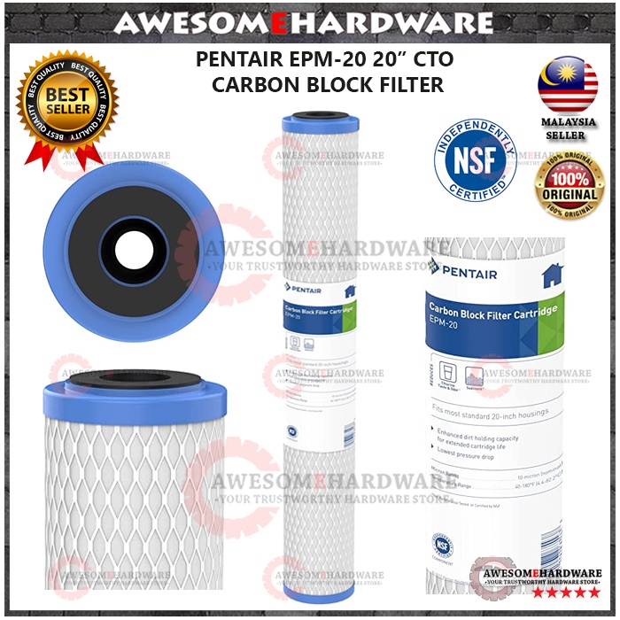 (NSF) PENTAIR EPM20 20" CARBON BLOCK FILTER CARTRIDGE TO REDUCE
