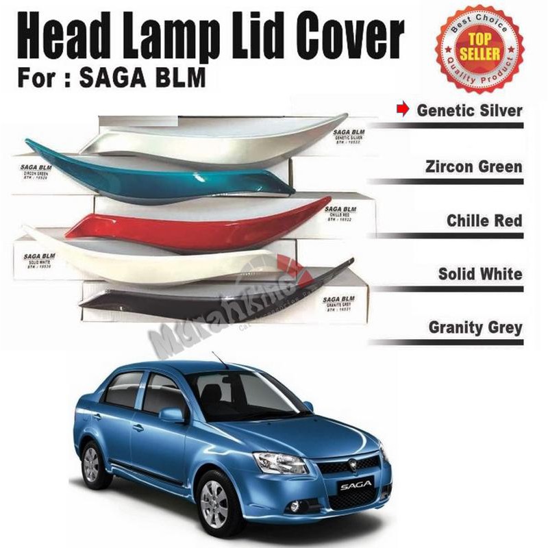 Proton Saga BLM Custom Fit ABS Car Headlamp Eyelid (Genetic Silver ...