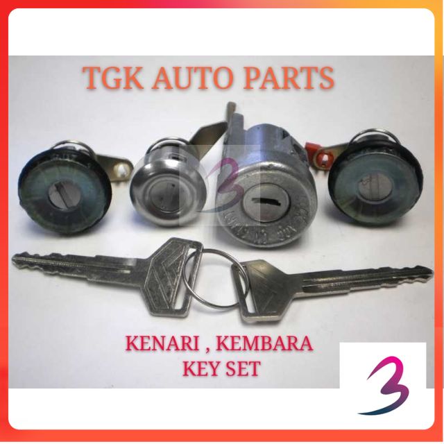 PERODUA KENARI KEMBARA STARTER KEY WITH DOOR KEY LOCK SET (FULL ...