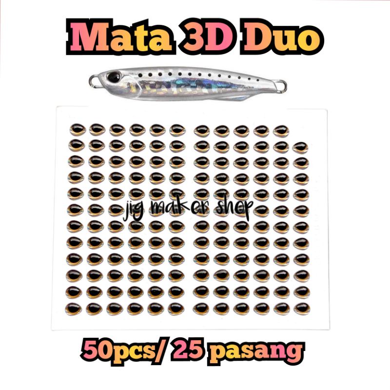 MATA 3d Duo oval Fish Eye Stickers 50pcs/ 25 Pairs Shopee Malaysia