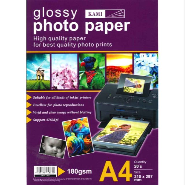 Glossy photo paper ( SKIP-180G ) | Shopee Malaysia