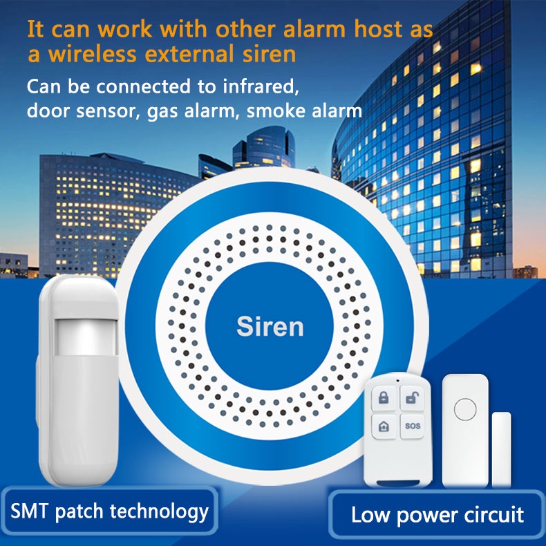 Independent on-site alarm system Wireless sound and light alarm ...