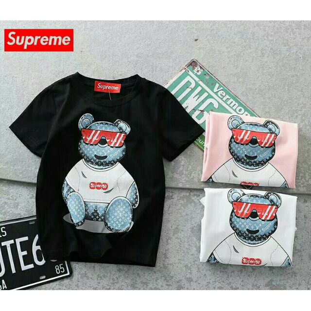 Supreme lv cheap bear t shirt