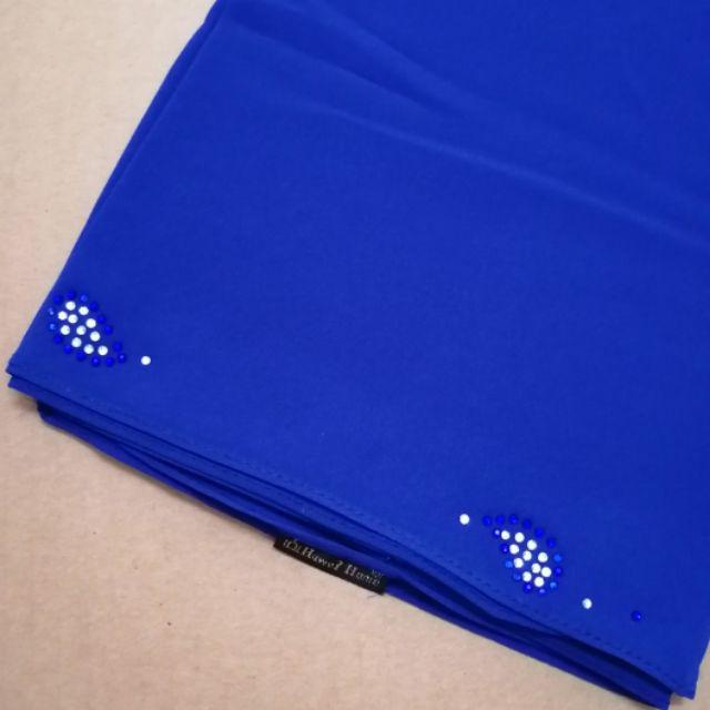 Ironless Instant Shawl Manik🔥🔥Premium Rhinestone chiffon soft lembut 🇲🇾