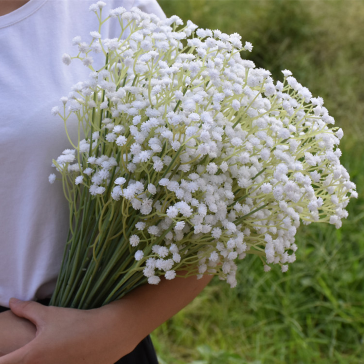 36 Pieces Artificial Baby Breath Flowers Foam Berry Spike Mini Fake Vanilla  Flower Faux Bouquet For Wedding Party Indoor Outside Hanging Home Decorati