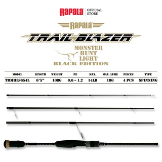 RAPALA Trail Blazer Monster Hunt Light Black Edition 4pc Spinning