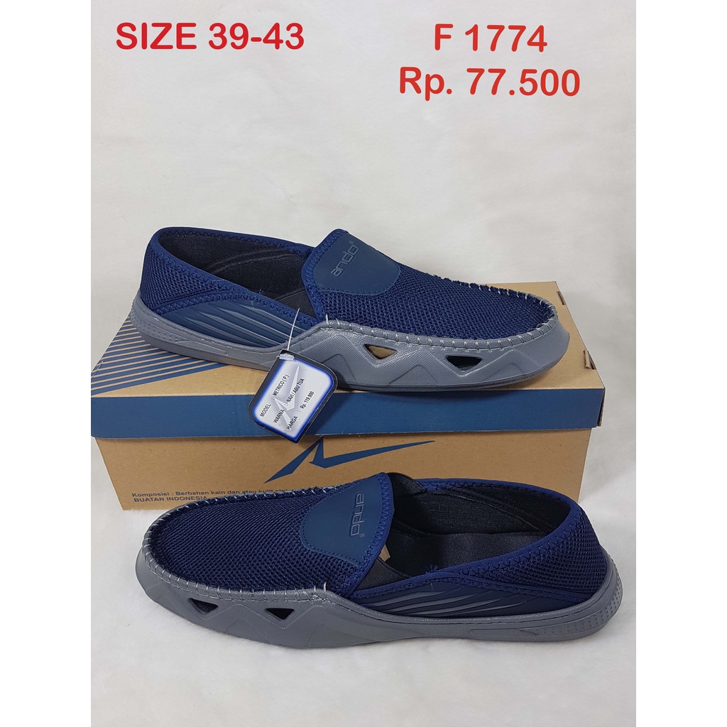 Navy Color SLOP Men Shoes / ORIGINAL ANDO Old Gray ART.METRICO M ...